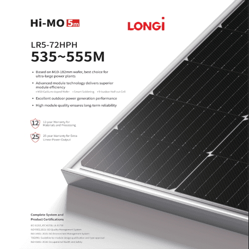 Longi Solar Panels 550 Watts