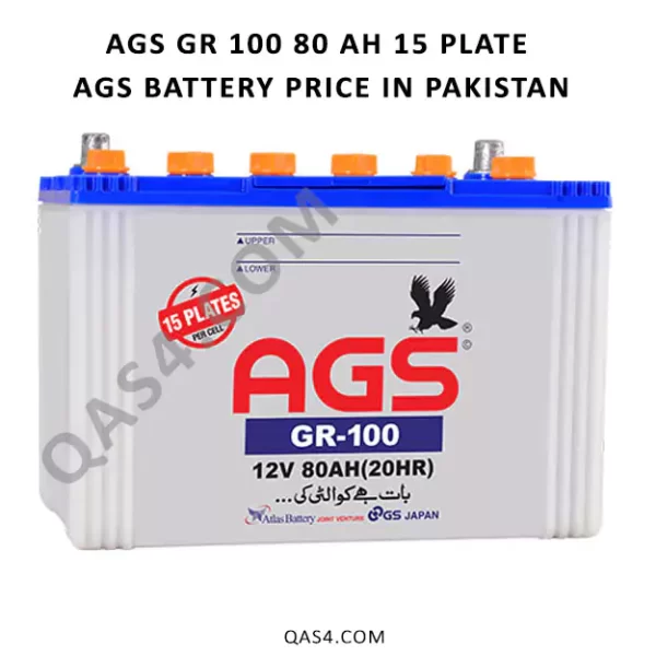 AGS GR 100 80 AH 15 Plate AGS Battery Price in Pakistan